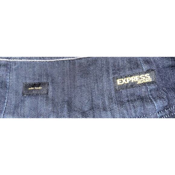 Express Jeans Size 2 High Waist 3 Button Dark Wash Mini Jean Skirt Women’s EUC - Picture 4 of 6